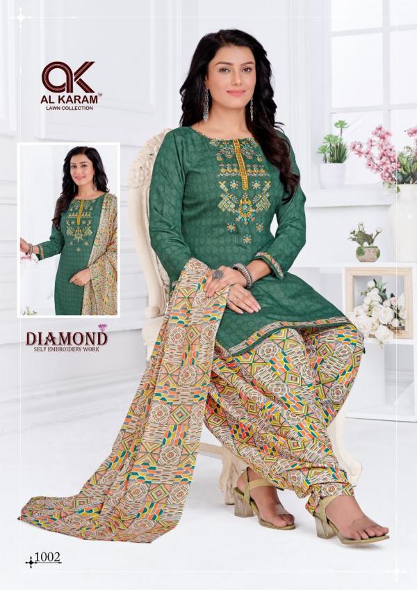 Al Karam Diamond Vol-1 Cotton Designer Pakistani Dress Material